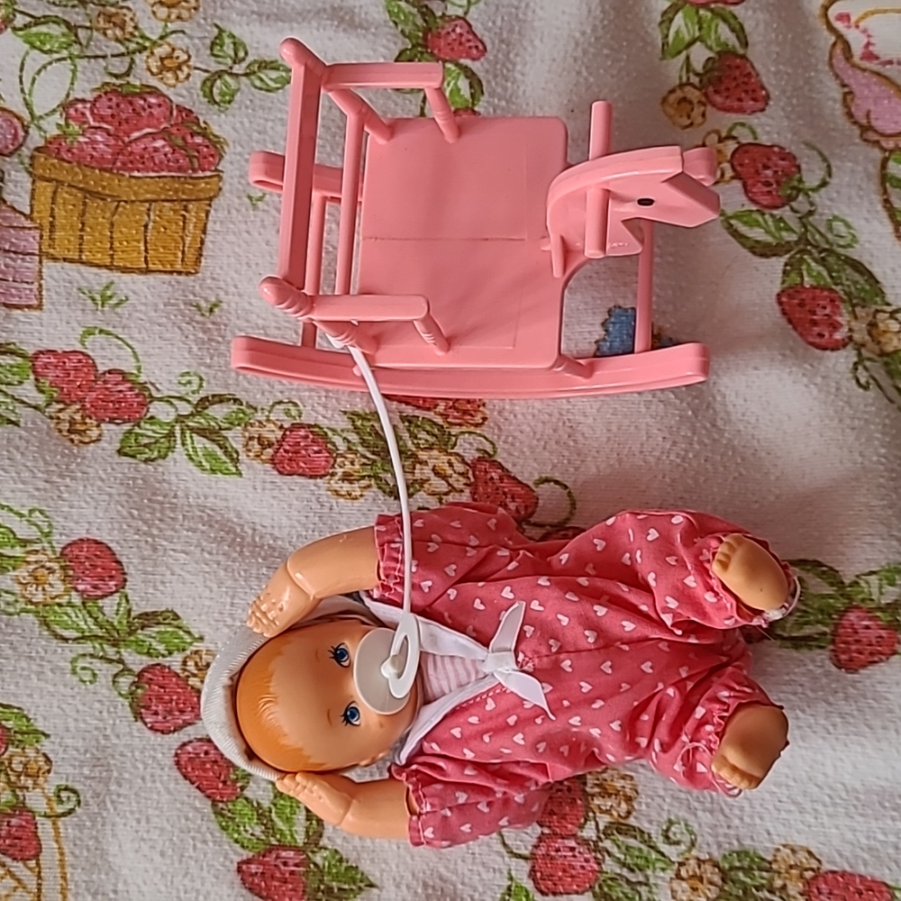 Vintage Galoob Bouncin Baby and Rocking Chair